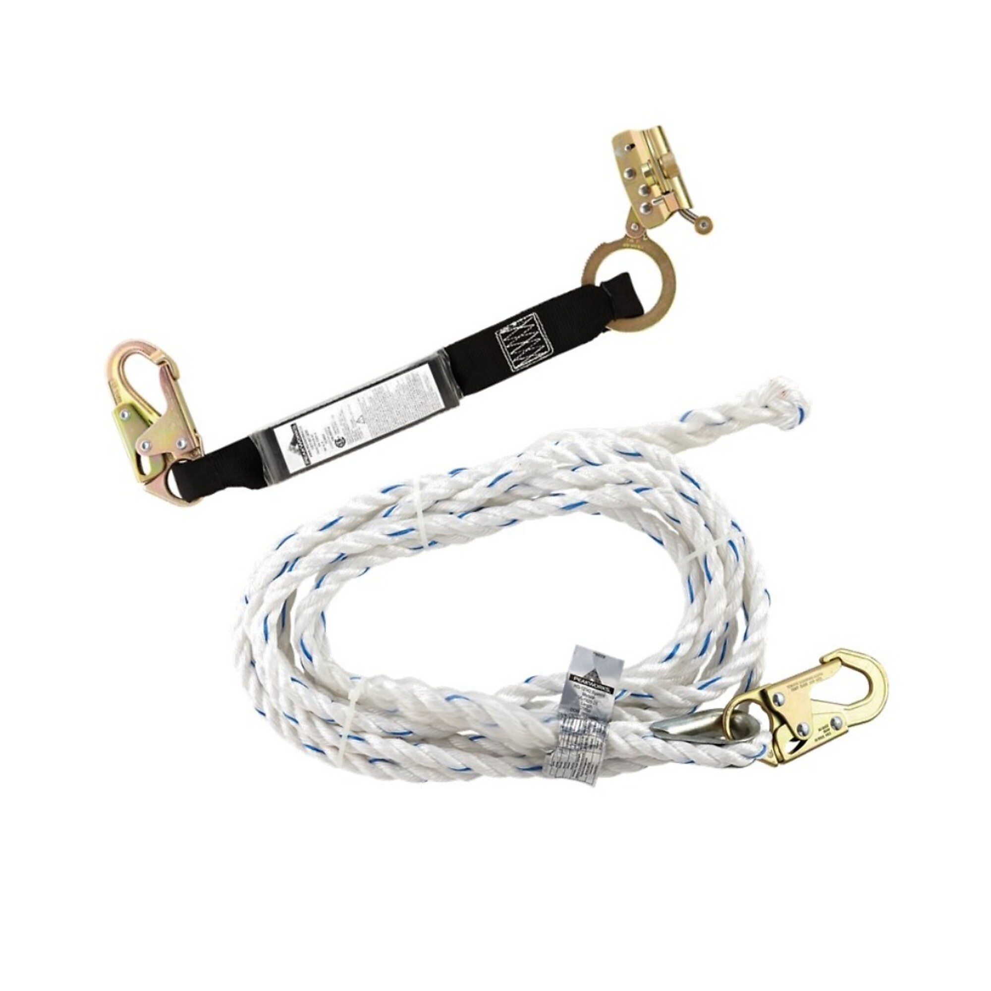 PeakWorks Standard Vertical Lifeline — 50ft., 5/8in. Polysteel Rope, Snap Hook, Back Splice, Rope Grab, Model# V84088050